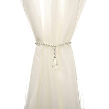 SUQ I OME Luxury Pearl Beaded Magnetic Curtain Tieback, Pearl - color: Pearl