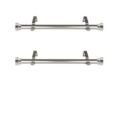 1 inch Side Curtain Rod 12-20 inch (Set of 2) - Satin Nickel - color: Satin Nickel