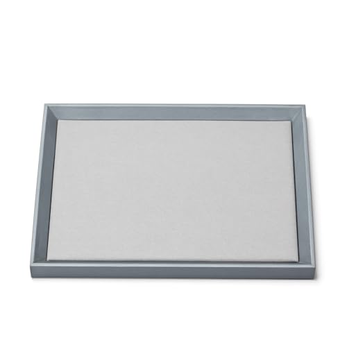 Oirlv Luxury Genuine Leather Jewelry Tray Stackable Microfiber Organizer - size: 11.81"×9.06"×0.79"