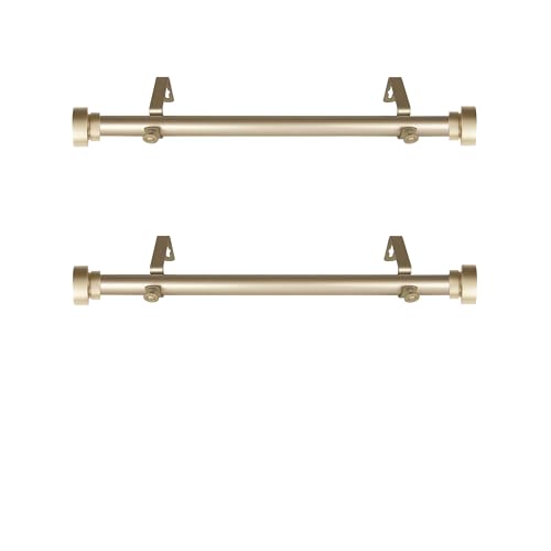 1 inch Side Curtain Rod 12-20 inch (Set of 2) - Gold - color: Gold