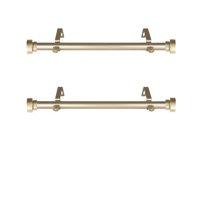 1 inch Side Curtain Rod 12-20 inch (Set of 2) - Gold - color: Gold