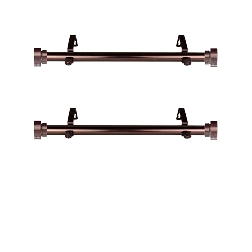 1 inch Side Curtain Rod 12-20 inch (Set of 2) - Bronze - color: Bronze