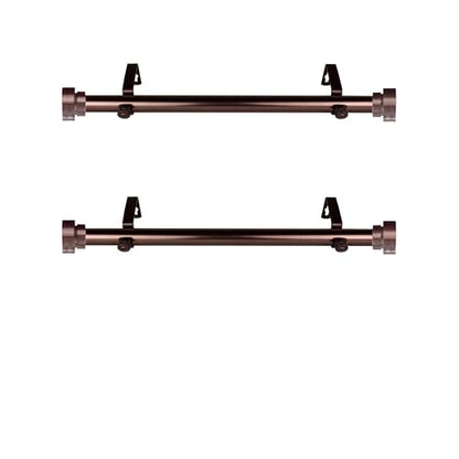1 inch Side Curtain Rod 12-20 inch (Set of 2) - Bronze - color: Bronze