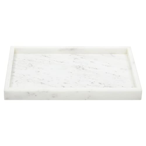 Juvale Large Marble Vanity Tray - Jewelry & Cosmetic Organizer with Drawer Organizer - Bathroom Display with Soap Tray - Home Accent Piece with Marble Decor - 11.7 x 7.7 x 1.1 in White - size: 11.7" x 7.7" x 1.1"