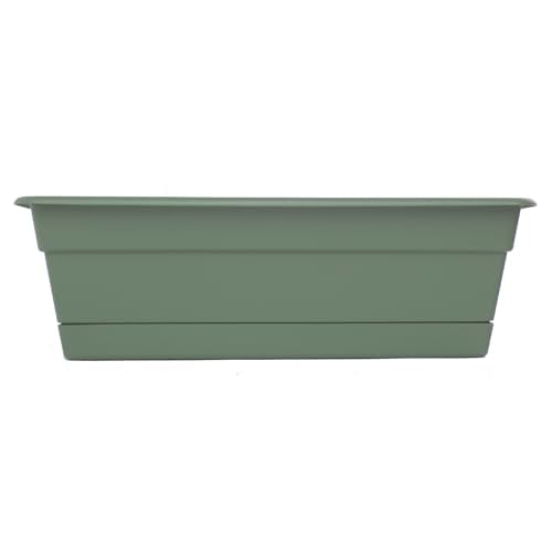 Bloem Dura Cotta 18" Plastic Window Box Planter with Saucer, Basil, 3-Pack - color: Basil, size: 18" (Pack of 3)