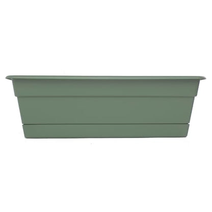 Bloem Dura Cotta 18" Plastic Window Box Planter with Saucer, Basil, 3-Pack - color: Basil, size: 18" (Pack of 3)