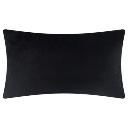 JWH Velvet Pillow Cover, Black, 14x24 Inch - color: Black, size: 24" x 14" (Pack of 1)
