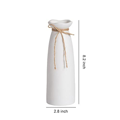 White Ceramic Vase-Flower Vase Dried Flower Vase for Modern Home Decor, Fit for Foyer Living Room Fireplace Bedroom Kitchen,Decent Gift, 8.27" H