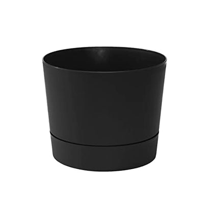 Root & Vessel Majestic Mid-Century Modern Low Profile Cylinder Pot, Matte Black, 12.5" - color: Matte Black, size: 12.5-Inch