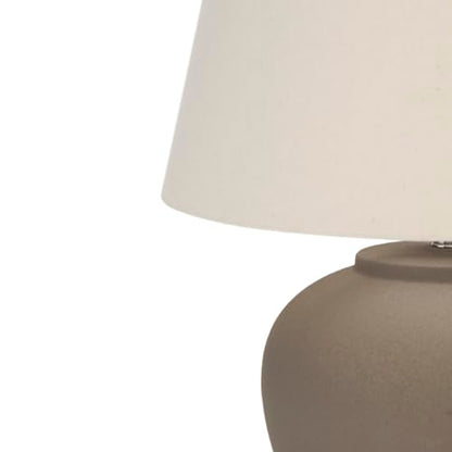 Nourison Home 20" Brown Matte Ceramic Table Lamp with Fabric Shade, Bedside Nightstand Lamp for Bedroom, Living Room, Entryway - color: Brown