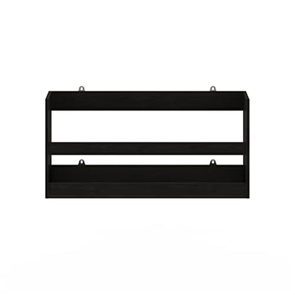Furinno HERMITE Floating Nursery Book Shelves for Wall, Espresso - color: Espresso, size: Rectangle, Set of 1