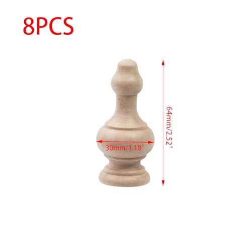 MY MIRONEY 8PCS Unfinished Wood Finials Decorative, Type-D - style: Type-D
