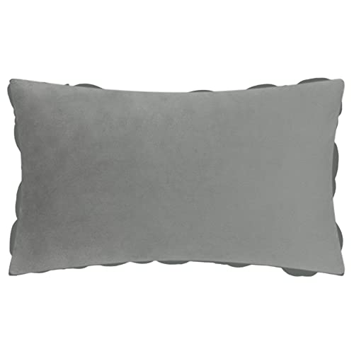 KINGROSE Handmade 3D Flower Pillow Cover, Velvet, 12 x 20 Inches, Grey - color: Dark Grey - Velvet