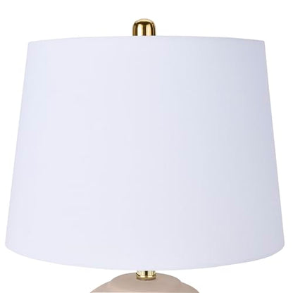 Nourison Home 23" Light Pink Ceramic Jar Table Lamp for Bedroom, Living Room, Dining Office, with White Shade (Pack of 1) - color: Blush Pink, size: 1 Lamp - Drum Shade