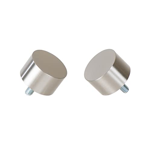 Ivilon End Cap Finials for Curtain Rods of 7/8 and 1 Inch Diameter Color Brushed Nickel - color: Brushed Nickel