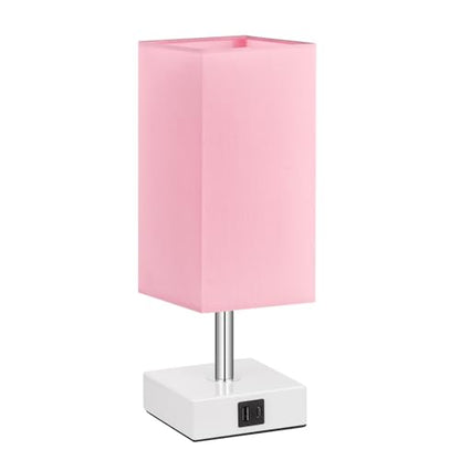 Pink Touch Table Lamp for Bedroom - Dimmable, USB C+A, Girls Bedside Lamp - color: A：pink