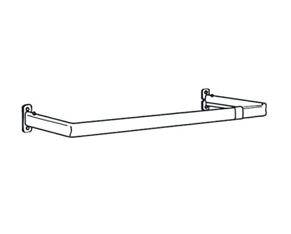Graber Single Standard Lock Seam Curtain Rod, 28 to 48-Inch Adjustable Width, 5 1/2-Inch Projection, White