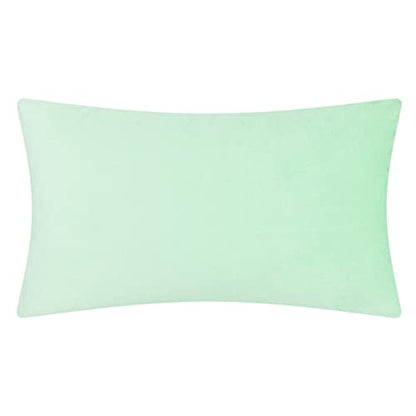 KINGROSE Luxury Solid 3D Flower Throw Pillow Cover, Mint Green, 12x20 Inch - color: Mint Green - Solid Suede