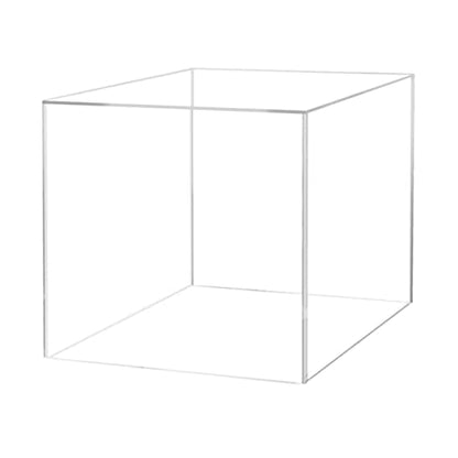 12" Acrylic Display Riser Box with One Open Side No Lid Versatile Clear Glossy Square Lucite Retail Product Platform or Merchandise Storage Bin No Assembly by Marketing Holders - size: 12" Cube-Clear