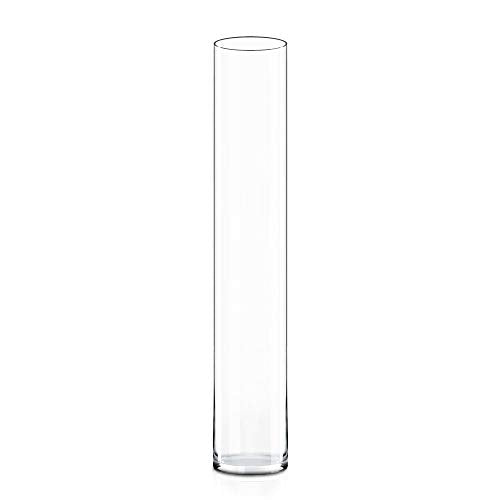 CYS EXCEL Cylinder Clear Glass Vase (H:40" D:6") | Multiple Size Choices Glass Flower Vase Centerpieces | Hurricane Floating Candle Holder Vase, (GCY122/40) - size: H-40" D-6"