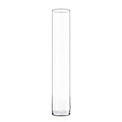 CYS EXCEL Cylinder Clear Glass Vase (H:40" D:6") | Multiple Size Choices Glass Flower Vase Centerpieces | Hurricane Floating Candle Holder Vase, (GCY122/40) - size: H-40" D-6"