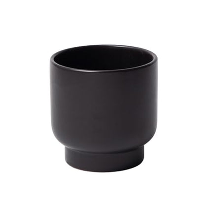 Black Ceramic Planter - Succulent Flower Small Plant Pots, Pot for Indoor Outdoor Garden Plants with Drainage Holes - Plants Not Included 4.33 X4.33 Inch - color: Black