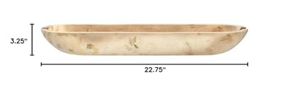 Creative Co-Op Paulownia Wood Oval Bowl | Brown | 22.75" L x 6" W x 3.25" H | (Pack of 4) - color: Natural Wood, size: 22.75" L (Pack of 4)