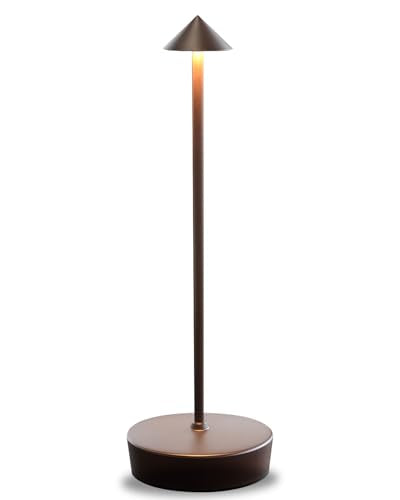 Brown Cordless Rechargeable Table Lamp 7200mAh Portable Touch Control Led Waterproof Brown Table Lamp for Bedroom Reading - color: Rust, size: 1 Pack