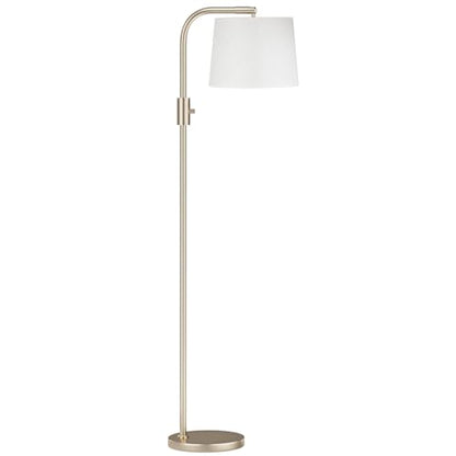 Ambimall Fully Dimmable Floor Lamp with 9W LED Bulb, Standing Lamp for Living Room with Adjustable Head, Modern Tall Light with Rotary Switch for Office, Light Gold and Beige - color: K:Mocha Gold and Light Linen Beige