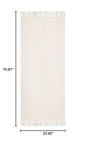 Lahome Boho Kitchen Runner Rug, 2x6 Washable Rugs for Bathroom Laundry Room - color: Beige/White, size: 2' x 6' (Runner)