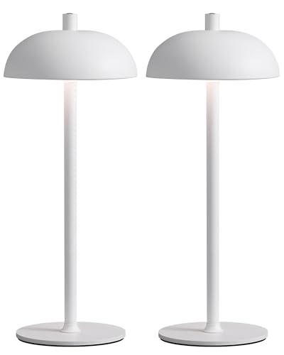 12" Cordless Table Lamps Set of 2, White Modern Portable Desk Lamp - color: H12" White (2 Pack)