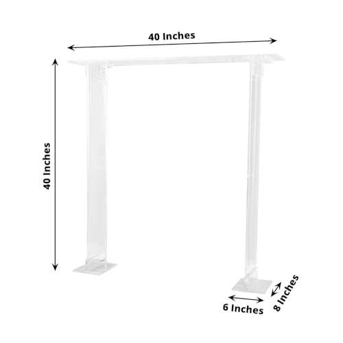 Efavormart 40" Tall Clear Acrylic Rectangular Flower Stand Wedding Centerpiece, Long Floral Frame Table Display Stand - size: 40''x40''