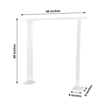Efavormart 40" Tall Clear Acrylic Rectangular Flower Stand Wedding Centerpiece, Long Floral Frame Table Display Stand - size: 40''x40''