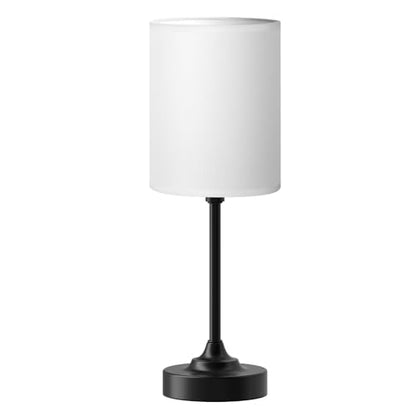 Fenmzee Small Bedside Lamp for Bedroom - 3-Way Dimmable Touch Table Lamp - color: White Shade-Black Base, size: 14"