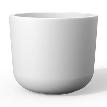 Kante Modern Home Minimalist 13.2" Dia White Concrete Capsule Planter