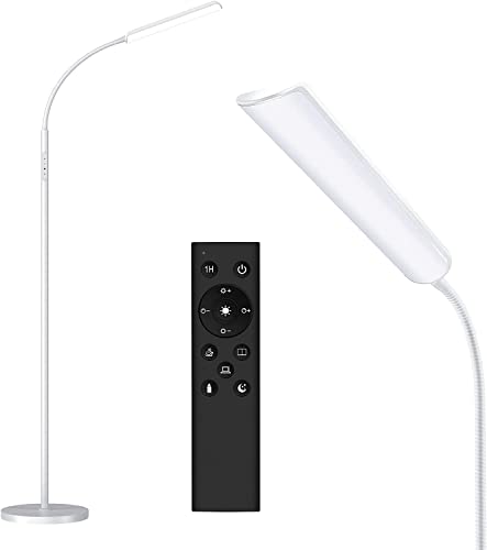 Dimunt LED Floor Lamp, Stepless Adjustable 3000K-6000K Colors, White - color: White