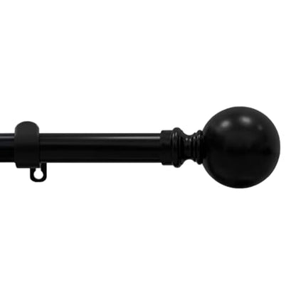Buono II Morgan Black Rod & Finial 48-86 in, for Windows, Finials - size: 48-86, style: Morgan Black