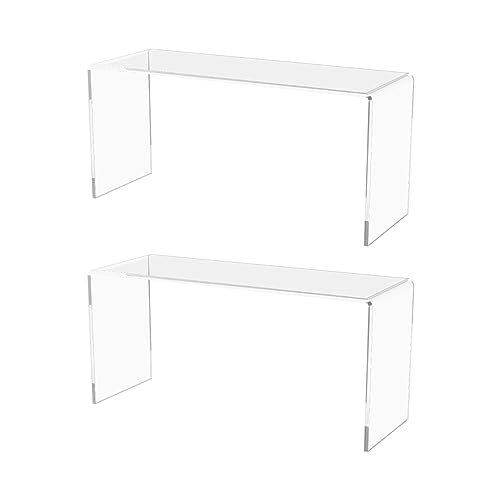 Marketing Holders 2 Pack Clear Acrylic Riser 13 Inch Wide by 4.5 Inch Deep Retail Jewelry Stores One Piece Reusable Ring Box Platform Lucite Throne Counter or Tabletop Pedestal - size: 13"W x 4.5"D x 6"H
