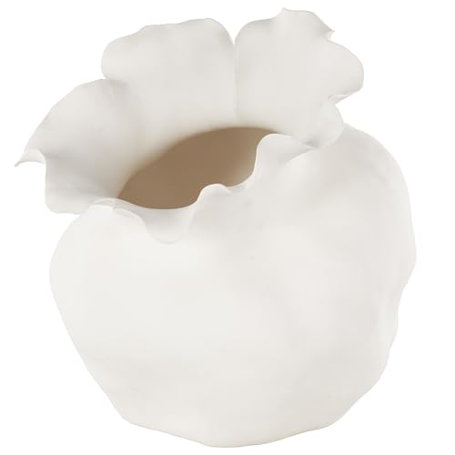 Deco 79 Ceramic Abstract Decorative Vase Floral Inspired Centerpiece Vase, Flower Vase for Home Decoration 11" x 11" x 13", White - color: White, size: 11" x 11" x 13"