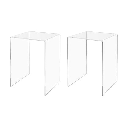 Marketing Holders 2 Pack Clear Acrylic Riser Display Stand 8" x 8" x 12" Merchandise Showcase One Piece Fixture Retail Stores and Boutiques Throne Counter Platform - size: 8"W x 8"D x 12"H