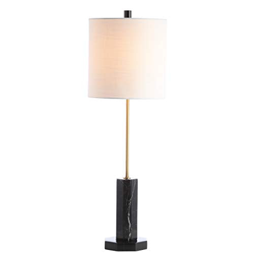 SAFAVIEH Lighting Collection Zackary Modern Black/ Brass Gold 31-inch Bedroom Living Room Home Office Desk Nightstand Table Lamp (LED Bulb Included)
