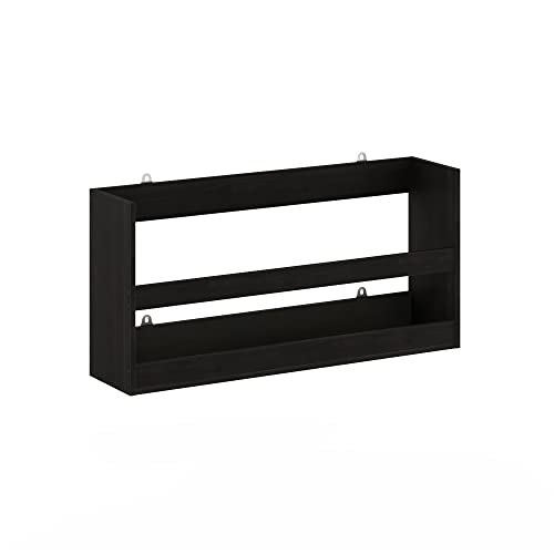Furinno HERMITE Floating Nursery Book Shelves for Wall, Espresso - color: Espresso, size: Rectangle, Set of 1