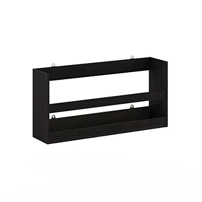 Furinno HERMITE Floating Nursery Book Shelves for Wall, Espresso - color: Espresso, size: Rectangle, Set of 1