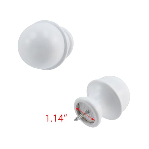 T Tulead White Curtain Rod Holders Wood Finials Drapery Bracket 4PCS - color: White-4pcs