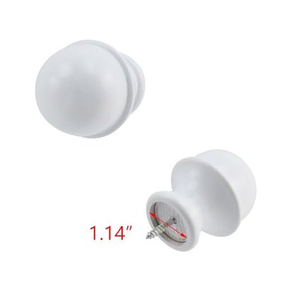 T Tulead White Curtain Rod Holders Wood Finials Drapery Bracket 4PCS - color: White-4pcs