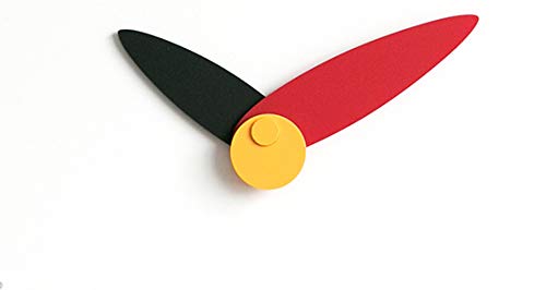 Stephanie Imports Modern Minimalist Red & Black Wall Clock - color: Red & Black