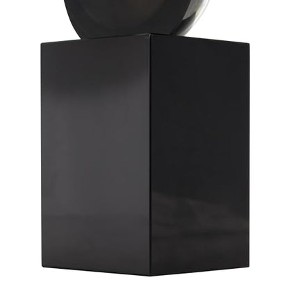 Deco 79 Glass Abstract Decorative Sculpture Stacked Orb Home Decor Statue with Black Base, Accent Figurine 6" x 4" x 18", Silver - size: 6" x 4" x 18"