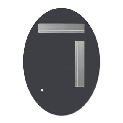 Bathroom Mirror for Over Sink 16" x 24" Oval Frameless Wall Mirror - size: 16"L x 24"W