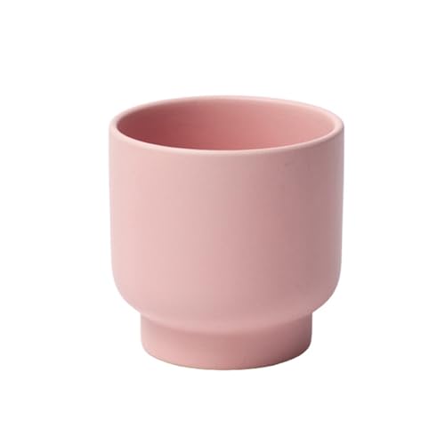 Pink Ceramic Plant Pots - Succulent Flower Small Planter, Pot for Indoor Outdoor Garden Plants with Drainage Holes - Plants Not Included 4.33 X4.33 Inch - color: Pink