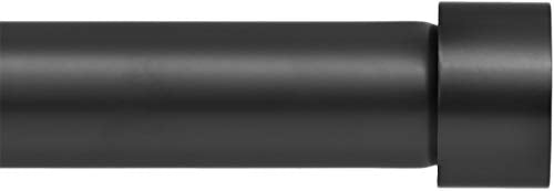 Ivilon Side Window Curtain Rod - End Cap Style Design 1 Inch Pole. 16 to 28 Inch Color Black - size: 16 to 28 in.